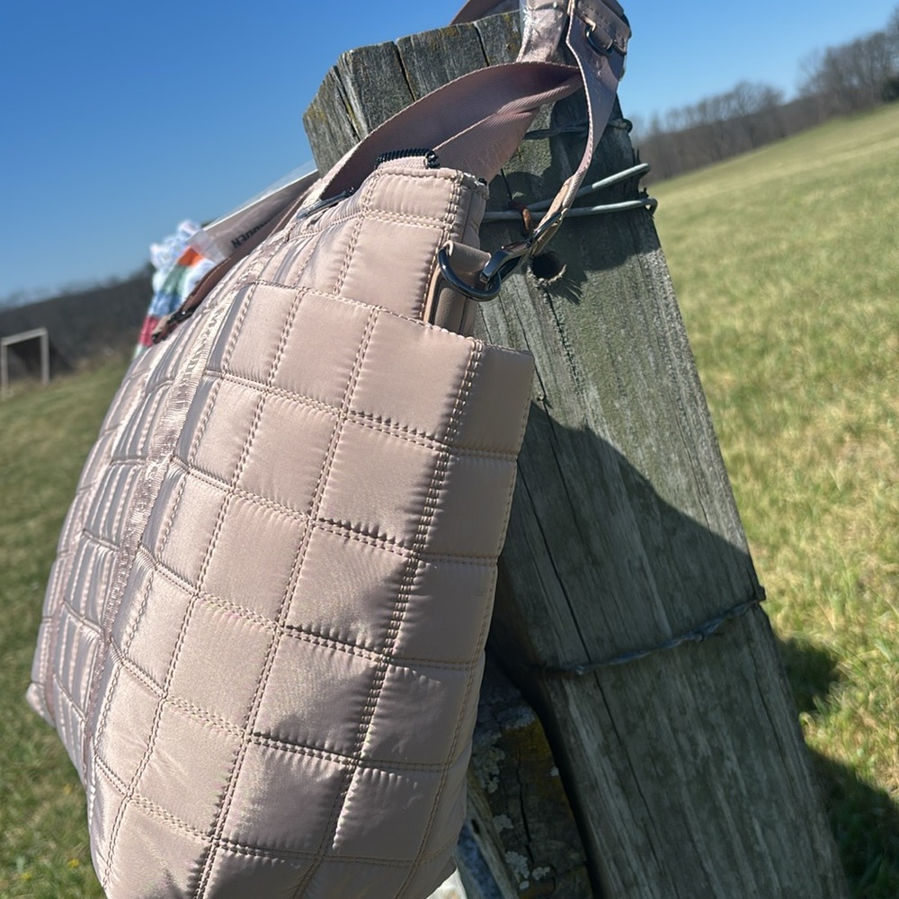 Steve Madden Pink Crossbody Bjanelle Tote with Logo Straps - Picture 3 of 7